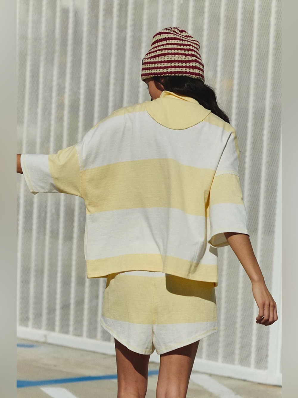 Free People Retro Rugby Set in Sunlit Yellow Combo L - Picture 6 of 9